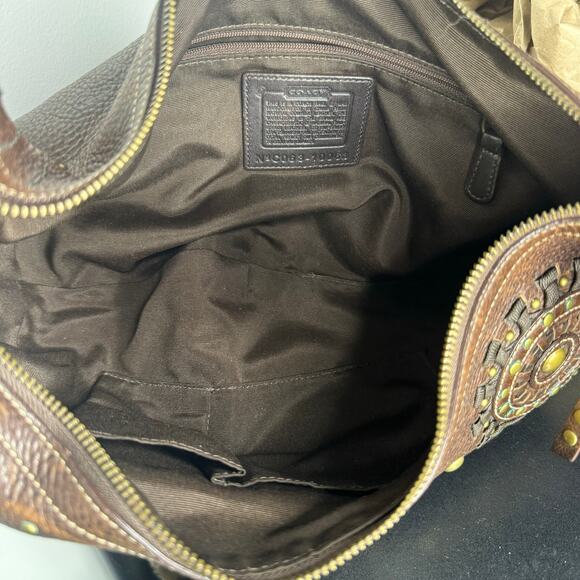 Vintage Coach Mia Brown Leather Hobo Shoulder Bag Style 10062 Studded Rare - Picture 11 of 11